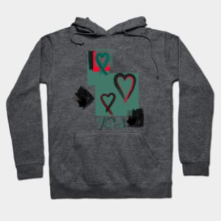 "Heart On You" Print - Blue Combo Hoodie